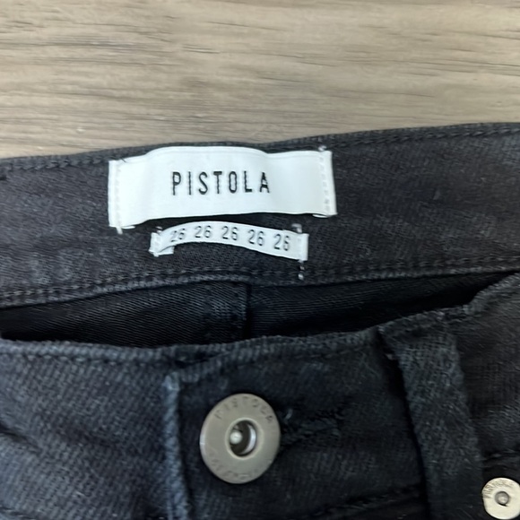 PISTOLA HIGH RISE BUTTON FLY BLACK JEANS WITH EMBROIDERED STARS 26 - Picture 6 of 16
